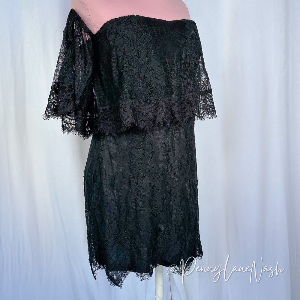 Lulu's Be My Sweetheart Black Lace Off-the-Shoulder Bodycon Dress - Picture 3 of 15